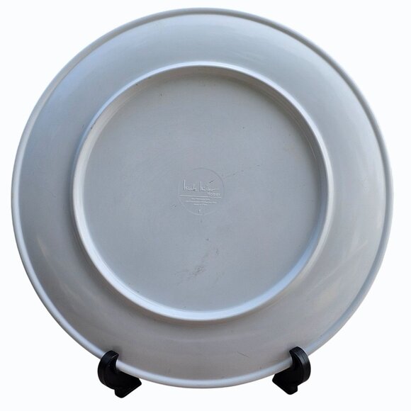 Nicole Miller Floral Melamine 11" Dinner Plate Pair Turquoise, Orange EUC - Picture 7 of 11